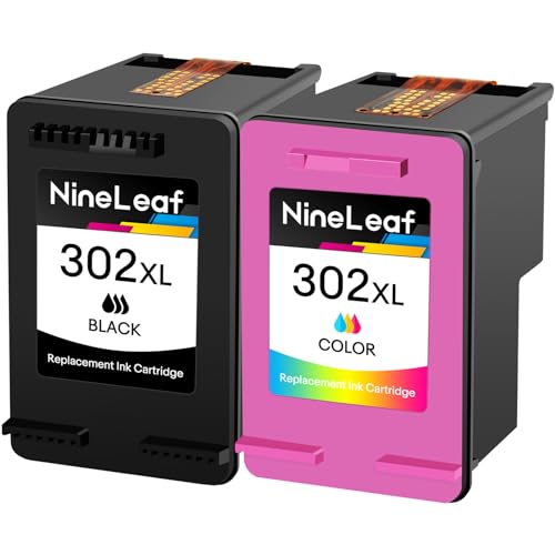 NineLeaf Lot de 2 302XL F6u68ae F6u67ae Remanufactured 302 XL (1 Noir + 1 Couleur) Cartouches d'encre imprimantes Compatible pour HP Deskjet 1110 2130 2132 imprimante