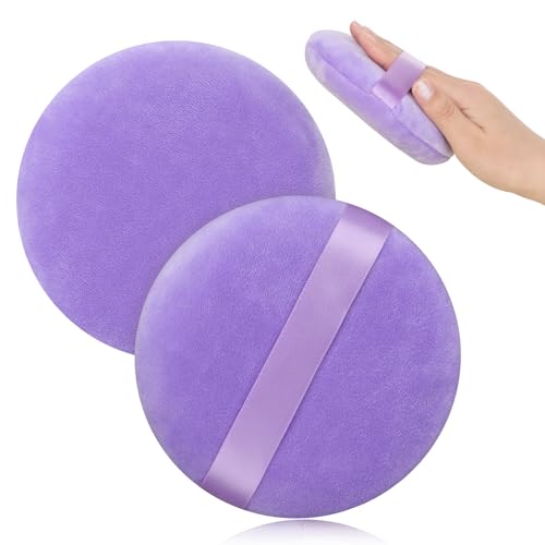 Borla de polvo para el cuerpo, 10,5 cm, redonda, borla grande, ultrasuave, lavable, para polvos corporales, reutilizable, grande, borla de polvo, borlas sueltas, húmedas y secas