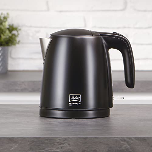 Melitta Prime Aqua Hervidor de Agua Eléctrico, 1 Litro, Calentador de Agua, Tetera Eléctrica, Cuerpo de Acero Inoxidable, 100% Libre de BPA, Base 360, negro - Imagen 3