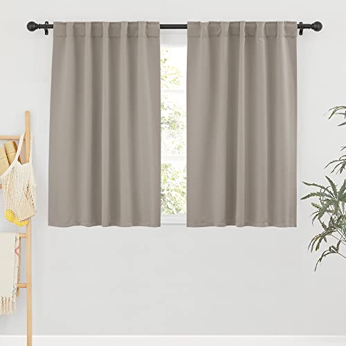 Image of RYB HOME Blackout Curtains for Bedroom, Window Shades Thermal Insulating Privacy Drapes for Living Room Classroom Kitchen Bathroom Dining, Wide 34 x Long 45 inch, Sand, 2 Panels