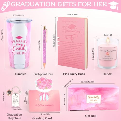 Congrats Tumbler for Her 2025 Graduation | She Believed She Could So She Did - Ceramic Travel Mug
| College Graduation 