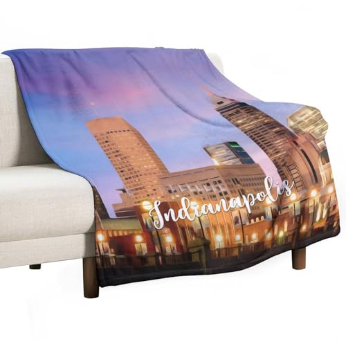 Couverture de lit cadeau de mariage originale motif ville Indianapolis - 2