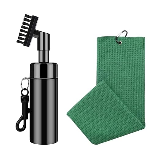 FUZVOL Golf Club Brush Groove Cleaner, Golf Club Brush with Water Spray and Hook Bottle & Microfiber Golf Towel Kit for Golf Ball Club, Golf Accessories Golf Gift For Men