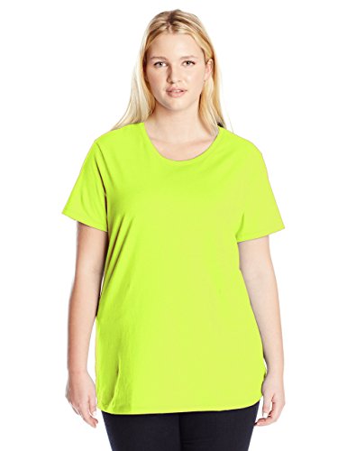JUST MY SIZE Women's Plus-Size Short Sleeve Crew Neck Tee, Lime Lantern, 2X