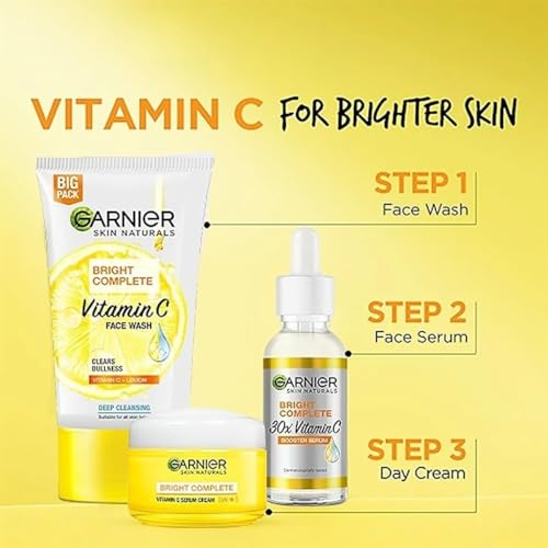 Image of Garnier Skin Naturals Brightening Bright Complete Vitamin C Booster Serum (7ml) (Pack of-3) 21ml