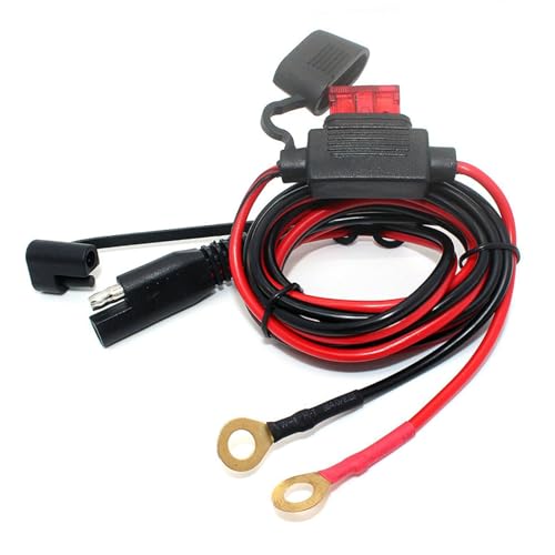 Cargador móvil para motocicleta evita quedar sin batería usando adaptador SAE USB rápido negro
