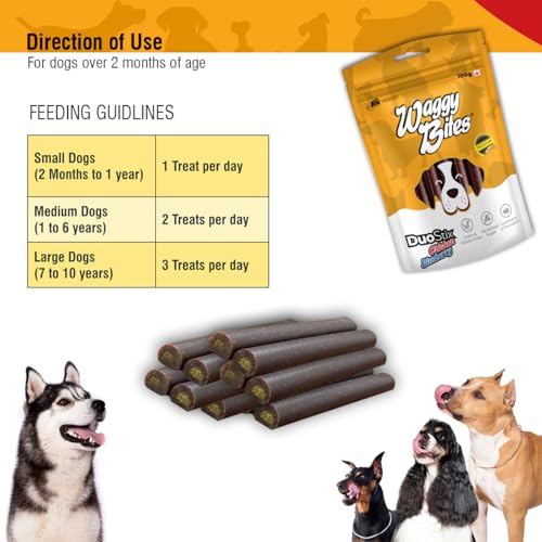 Image of DuoStix | Grain & Gluten-Free Snacks | Rich in Omega Fatty Acids, Vitamins & Minerals for Adult Dogs & Puppies | 100g | Pack of 1