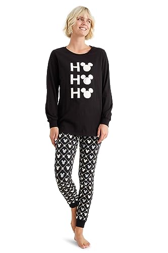 C&A Mujer Pijama Christmas Set: 2 Prendas, 1 Precio Micky Maus Negro XL