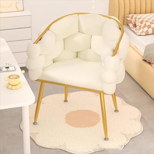 Silla de tocador de Terciopelo con Modernas Patas de Metal Dorado. Elegante Silla Auxiliar para vestidor, Dormitorio o Sala de Estar. Cómoda butaca para una decoración Elegante del