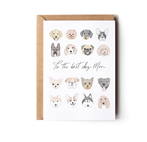 Dog Mom Card, Dog Mother's Day Card, From Dog to Mom (Premium Quality, Handmade)