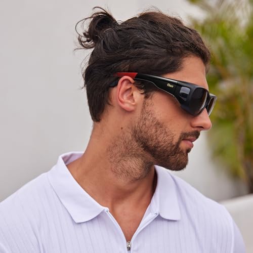 DUCO Fit Over Sunglasses for Men and Women Polarized UV400 Protection Wrap Around Driving Oversized Shades DC89682