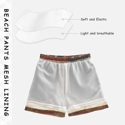 Boys Beach Board Shorts America Flag Vintage Retro Swim Trunk Teen Swimwear 8-16Y Multicolor4