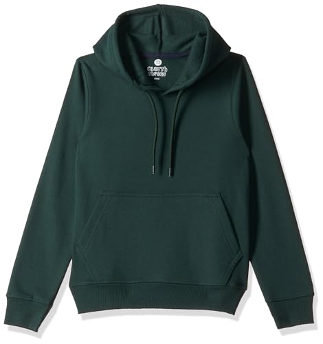 Image of Solid Cotton Fleece Girls Hooded Neck Sweatshirt with Kangaroo Pocket