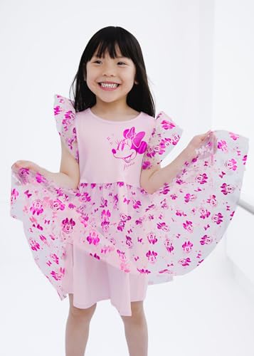 Disney Minnie Mouse Girls Tulle Ruffle Dress Toddler to Big Kid Sizes (2T - 10-12)2