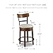 Signature Design by Ashley Valebeck Rustic Farmhouse Swivel Bar Stool – 24.5″ Counter Height, 360° Swivel Metal & Wood Frame, Polyester Upholstery – Brown