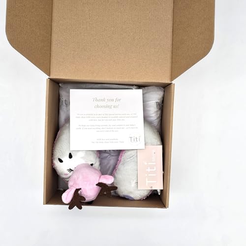 Image of TITI with Love Reversible Baby Blanket and Pillow Set - Deer Baby Blanket with Plush Neck Pillow, Ultra-Soft, Double-Sided for Newborn & Toddlers, 37x27 in