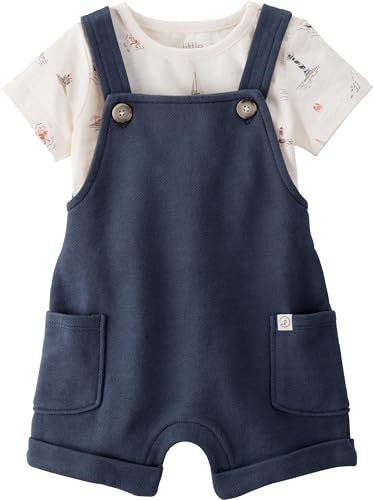 Image of little planet by carter's Baby 2-piece Organic Cotton Shortall Set