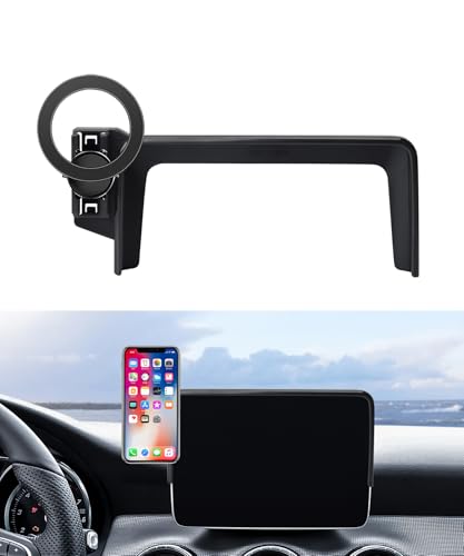 MaserWeller Car Phone Holder for 2015-2019 Mercedes Benz CLA / 2016-2020 GLA / 2017-2019 A-Class Accessories 8-Inch Screen Fixed Clip, 360° Rotation Phone Mount Compatible with MagSafe