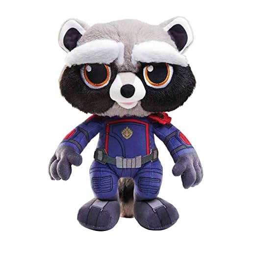Mattel Marvel Guardianes de la Galaxia Peluche Rocket, juguete con movimiento y sonidos, regalo +3 anos (HPV36)