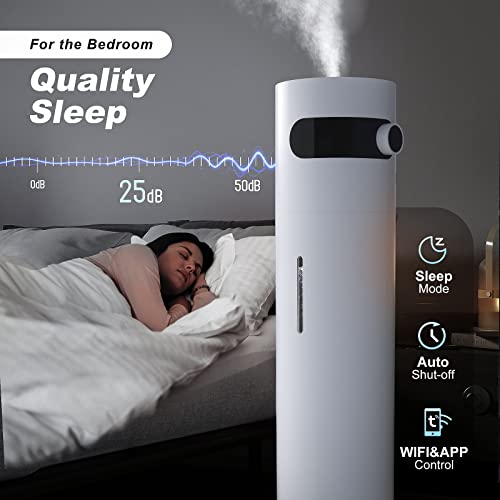 Ultrasonic Cool Mist Humidifier For Large Room Bedroom, Mizukata Hikari Top Fill Humidifier(8.5L/2.25Gal) For Baby Adults, Smart & Remote Control, Quiet Humidifier For Yoga Home, Auto Shut Off #TOP3