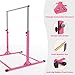 Joppoint Gymnastics Bar, Adjustable Gymnastic Horizontal Bar for Kids Age 3-15 Home Gym Equipment Indoor (Pink with Mat)
