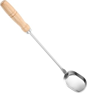 Deepen Frying Spoon with Handle Non-stick Kitchen Tool for Making Oil-fried Snacks Potato Pancakes and Turnip Pancakes Stainless Steel and Construction