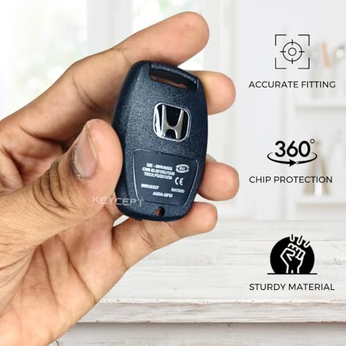 Image of KEYCEPT 2 Button Key Shell for Honda Amaze, BRV, CRV, Accord, City, Civic, Brio, Jazz, IV-Tec and Other Models - Durable Key housing /Body /case Replacement (Keyshell)