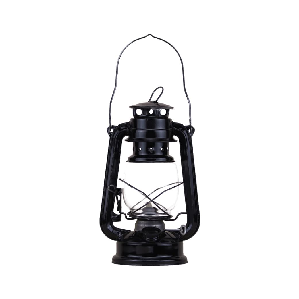 Wedhapy 19.5Cm Retro Kerosene Lamp Vintage Portable Camping Oil Burning Lantern Outdoor Lights Black Kerosene Lamp