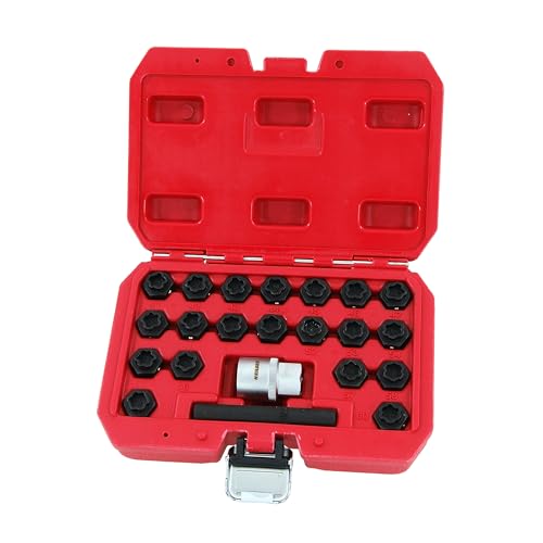 Neilsen CT4132 22pc Locking Wheel Nut Key Set Compatible with BMW Models – Includes 22 Keys with 1/2in Drive Socket Adaptor, Durable Storage Case, Ideal for Locking Wheel Bolts