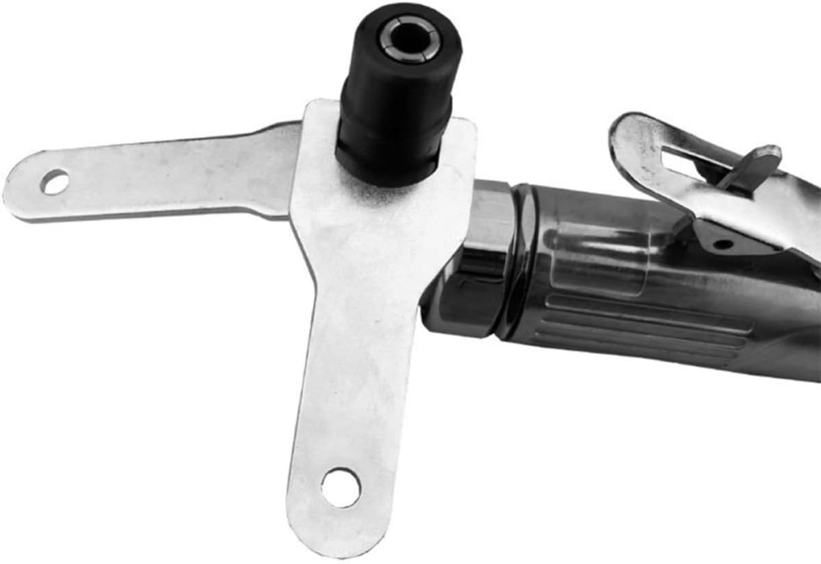 Uonlytech Pneumatic Engraving Machine 90 Degree Air Grinder Polishing Tool with Metal Pressure Plate and Single-handed Grip for Rust Removal and Surface Grinding