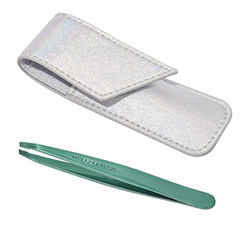 Tweezerman Emerald Eve Slant Tweezer & Pouch