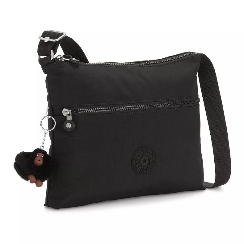 Kipling Womens Women's Annabelle Bag, Medium Handbag, Polyester Crossbody Bag, Black Tonal, 11.25 L x 9.5 H 1.5 D US3