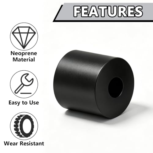 Image of 15PCS Black Round Rubber Spacers, 1 inch OD x 3 /8 inch ID x 1 inch Thickness Multi Purpose Rubber Bushings Anti Vibration Spacer for Electrical Repair, Home and Car Accessories