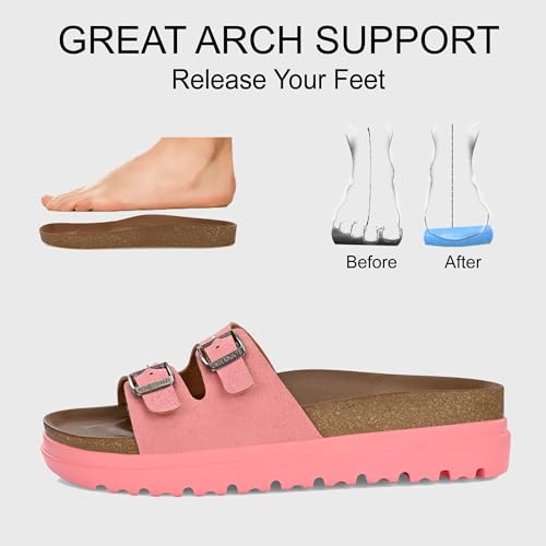 Image of Centrino Women's Berkin-Style Slip-On Sandals | Open Toe Design | Soft PU Footbed | Lightweight & Comfortable | Arch Support | On-Grip Sole | Casual Outdoor Wear (9219)
