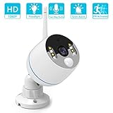 YESKAMO Wireless Security Camera Outdoor 1080p Floodlight IP Camera Audio Camera with Siren Alarm,Two Way Talk, Color Night Vision, 32G Video Recording, Motion Detection