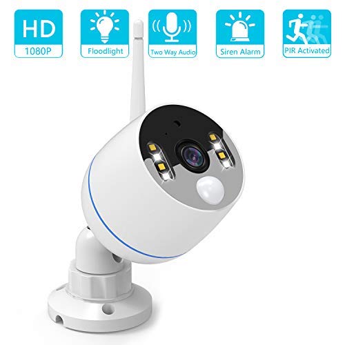 YESKAMO Wireless Security Camera Outdoor 3MP Floodlight IP Camera Audio Camera with Siren Alarm,Two Way Talk, Color Night Vision, Motion Detection