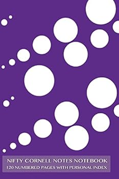 Paperback Nifty Cornell Notes Notebook 120 Numbered Pages with Personal Index: Dewdrops Notebook for Cornell notes with purple cover - 6"x9" ideal for studying, Book
