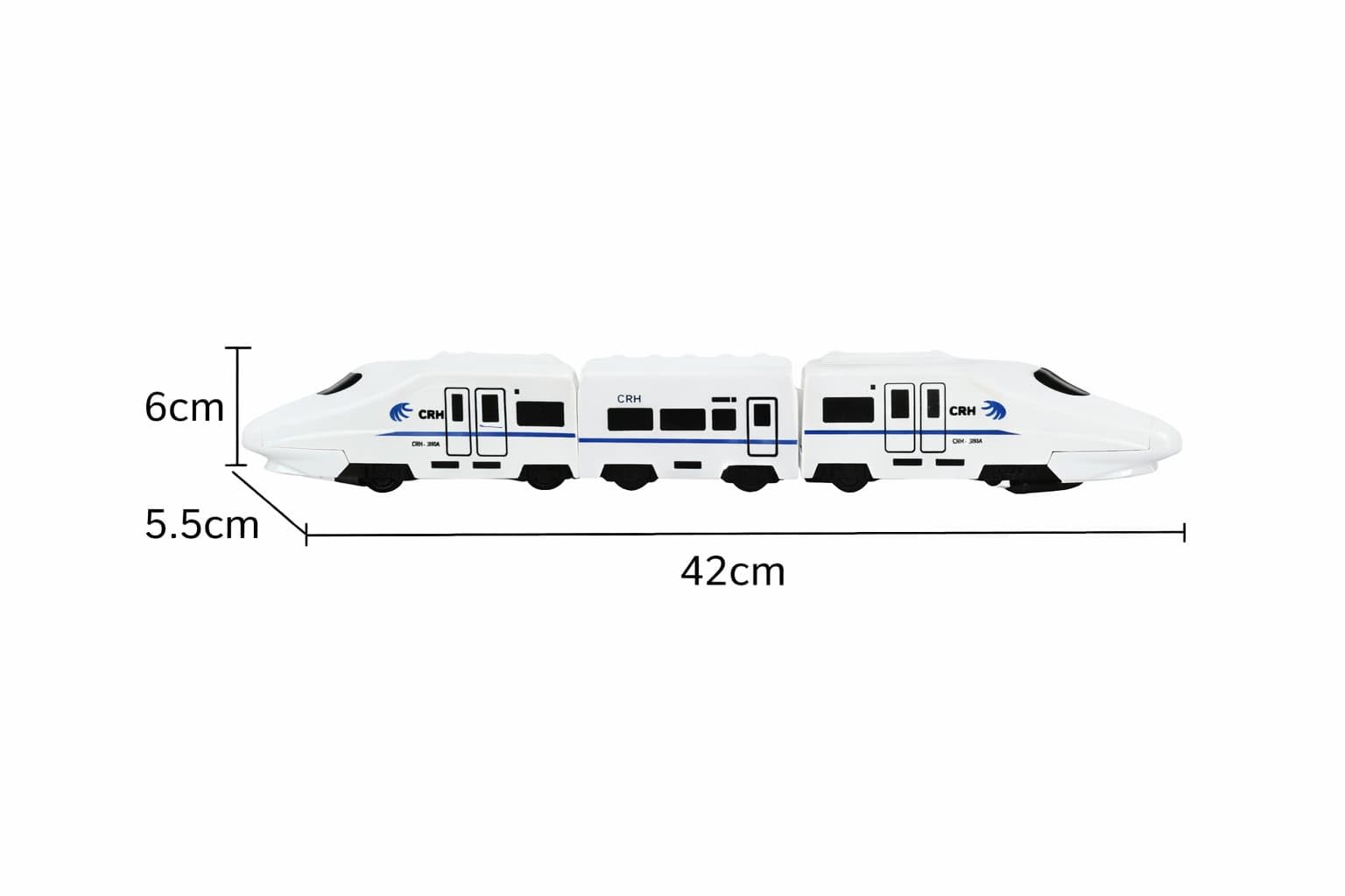 Braintastic High Speed Bullet Train Toy for Kids, 42 cm Long Battery Operated Electric Train with Realistic Design, White Modern Railway Toy for Boys & Girls