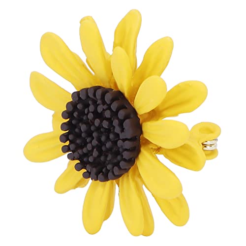 LAJS Gänseblümchen-Form-Brosche, Safran-Gelb-Legierungs-Kleidungs-Knopf-Sonnenblumen-Revers-Stift für Pullover Cover