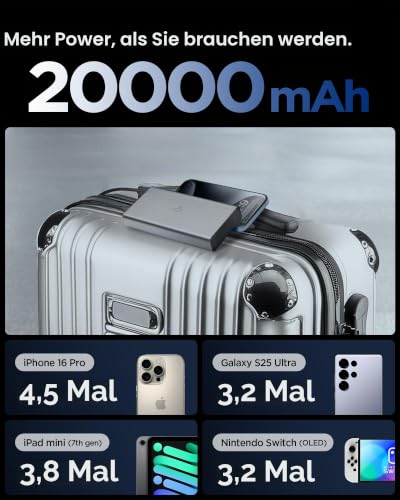 Spigen Essential Powerbank 20000mAh 30W, Externe Handyakkus, Grau – Ansicht 3