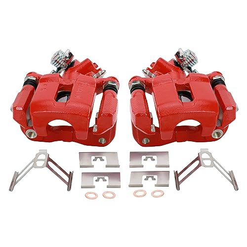 Image of TRQ Performance Rear Driver and Passenger Side Brake Caliper Set Caliper Brackets Compatible with 06-15 Honda Civic 13-22 Acura ILX