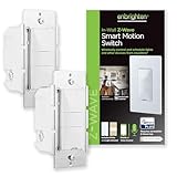 Enbrighten Z-Wave Smart Motion Sensor Light Indoor, On/Off, Vacancy/Occupancy Sensor, White & Almond, Zwave Hub Required, Works with SmartThings, Wink, & Alexa, Smart Light Switch, 2 Pack, 86649