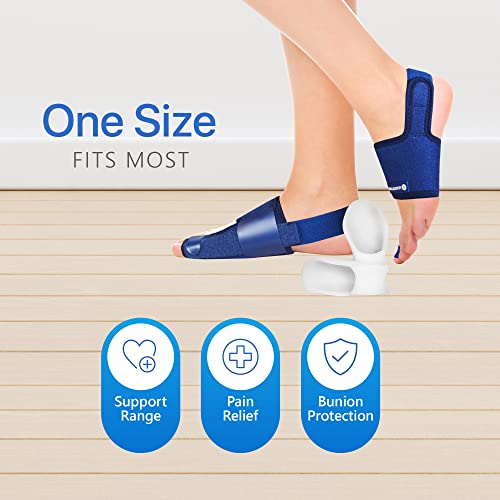 Sports Laboratory Bunion Corrector For Women & Men - Orthopedic Bunion Splint For Women, Hallux Valgus Corrector, Bunion Relief, Adjustable Day And Night Bunion Corrector For Women Big Toe (Blue) #TOP2