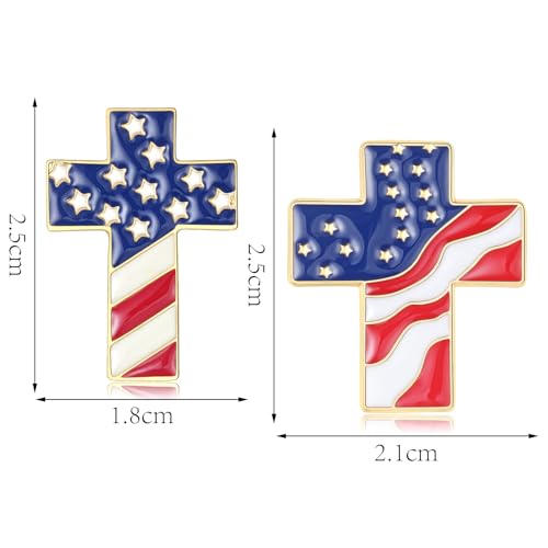 Image of Rhinestone Brooch Pins for Women, Vintage Crystal Enamel Brooches, American Flag Pin Patriotic Lapel Pins Gift for Suit Clothes Bag Accessories