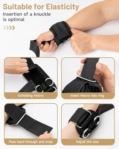 Image of Slip-Resistant Deadlift Straps with D-Ring, Weightlifting Straps with Wrist Support & Soft Padding for Better Grip - Gym Straps for Men & Women