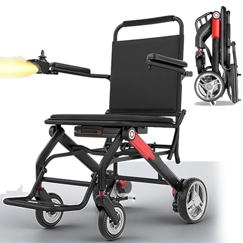 vanenferse Silla De Ruedas Eléctrica Plegable para Ancianos, Sillas De Ruedas Motorizadas Portátiles para Adultos, Rango De 22 Millas, Ayuda De Movilidad De Scooter Viaje, Capacidad De Carga 150 Kg