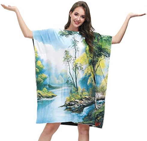 Clarisbelle Halloween Costumes Women's Funny Artist Painting Tree Tunic Dress Green