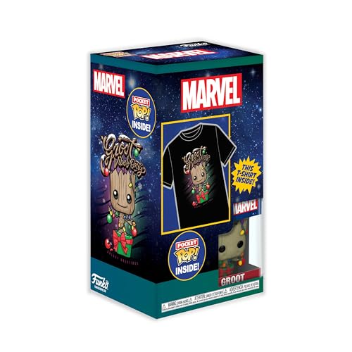 Camiseta de Holiday Groot M con mini figura Loungefly Marvel 3