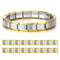 Italienisches Charm Bracelet, Italienisches Charm Armband Italian Charm, Abnehmbares Edelstahl Modular Armband, 18PCS Italienischer Charms, Mädchen Jungen