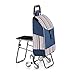 Z-SEAT Carrello della Spesa Carrello della Spesa con Sedile Pieghevole Carrello della Spesa Sali Le Scale per Viaggi Viaggio Vacanze Campeggio Spiaggia Giochi Carrello